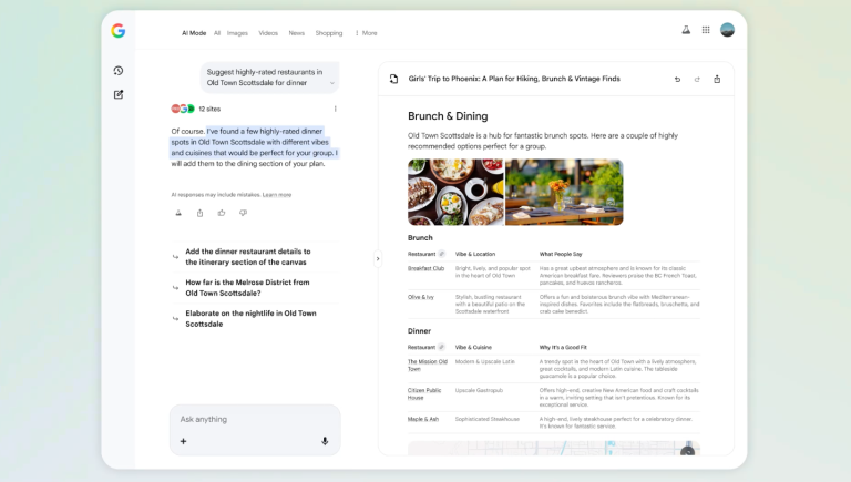 Google Canvas Travel