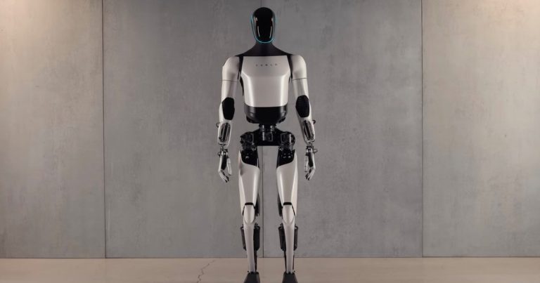 Watch Tesla's Optimus humanoid robot take an embarrassing tumble