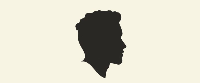 The header image shows a silhouette of a mans head.