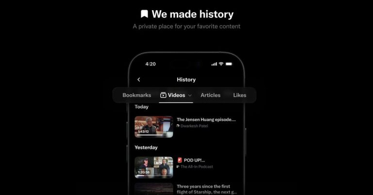 X gets a History tab where you can relive all the cursed stuff saved over the years