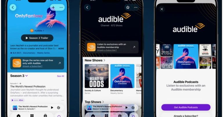 You can now stream Audible’s best podcasts straight from Apple Podcasts