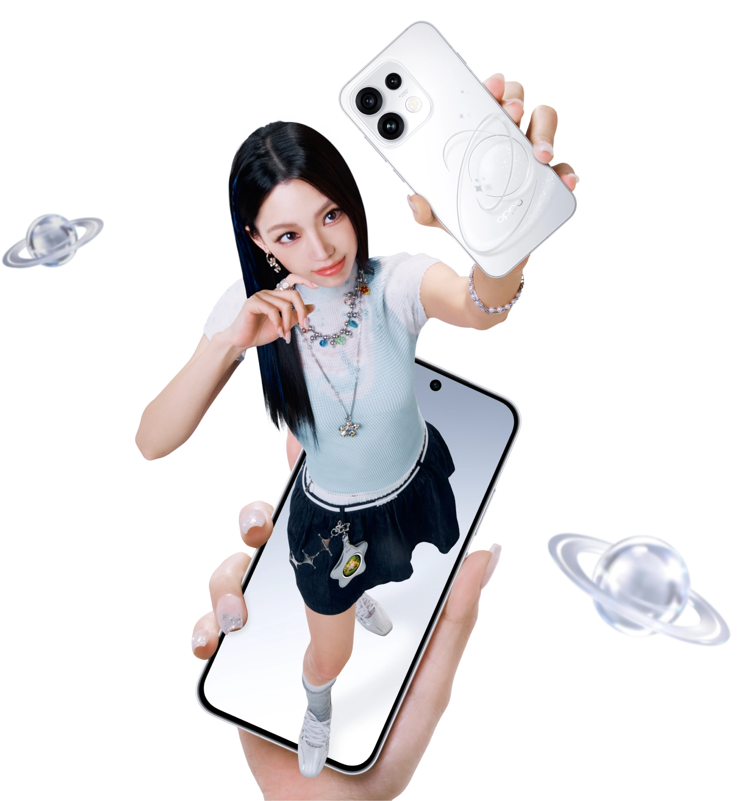 OPPO Reno16 Pro 5G rear design in Pop White