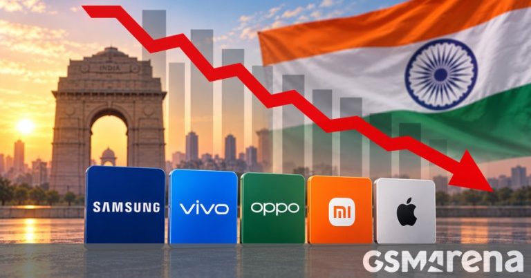 India smartphone shipments dropped 26 percent in Q3 2026 to the lowest level since 2016