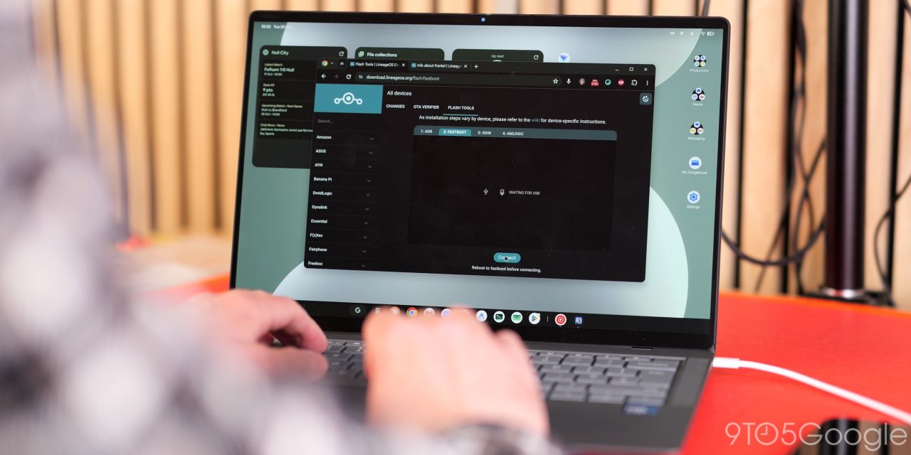 The new LineageOS 24 online flash tool running in a browser