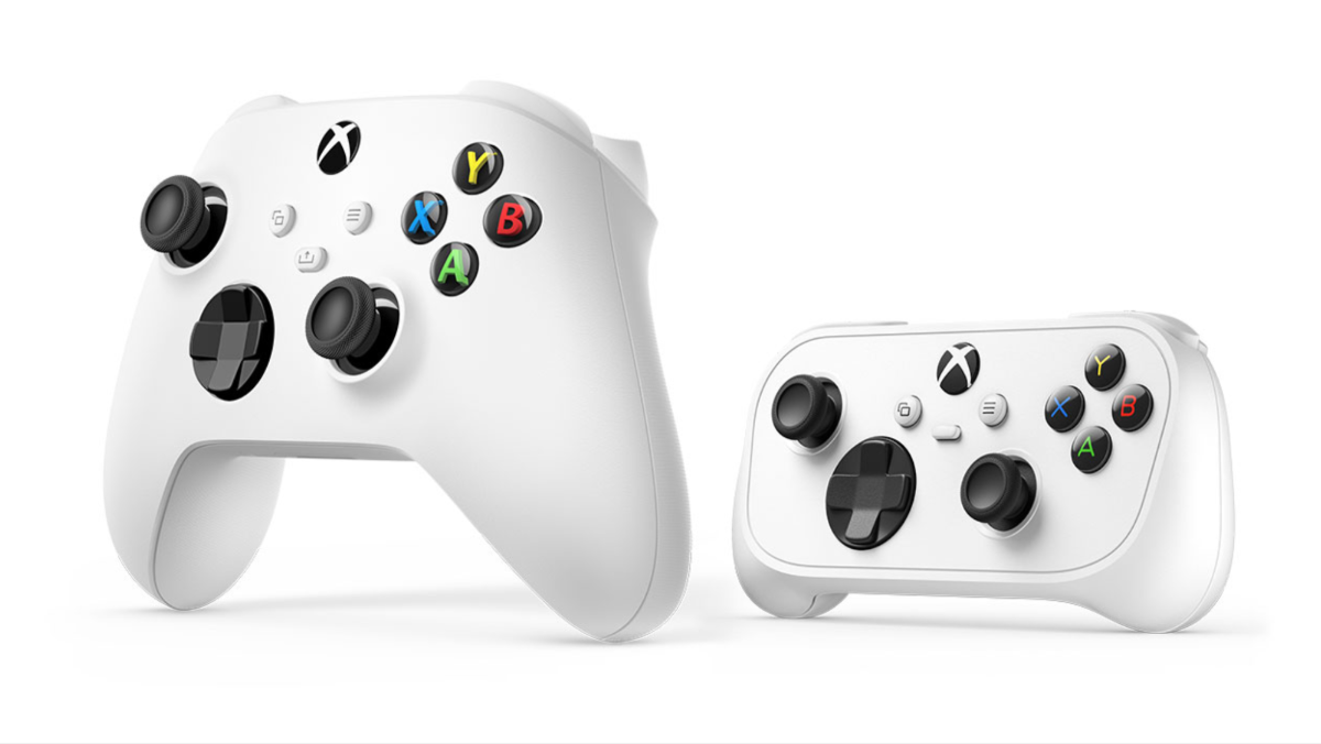 Xbox Nano controller compared with the standard Xbox wireless controller
